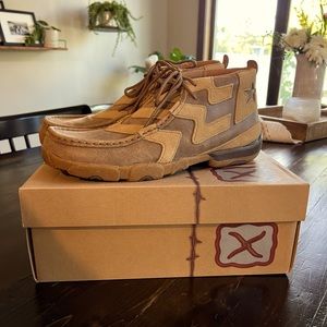 Twisted X Boots, Chucka Driving Moc, Color: Bomber & Bomber, NWT, Men’s size 10
